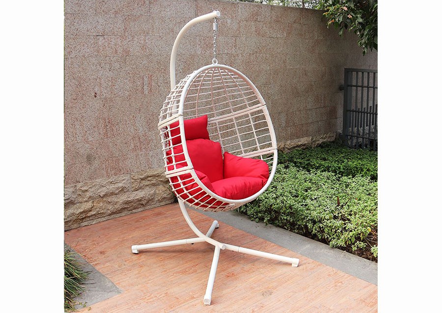 300326-WH Hanging Basket Swing Chair 