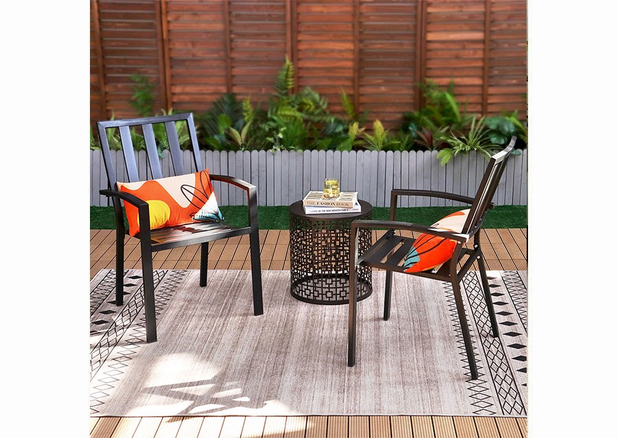 300860 Set of 2 Steel Stack Chairs