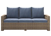 M08973 Wicker 3 Seater Outdoor Sofa Lounge