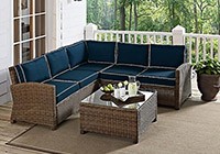 M08954 4PC Wicker Sectional Conversation Set